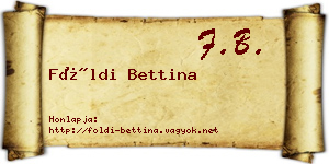 Földi Bettina névjegykártya