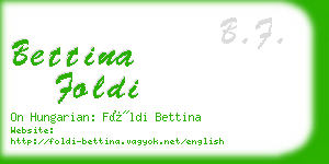 bettina foldi business card